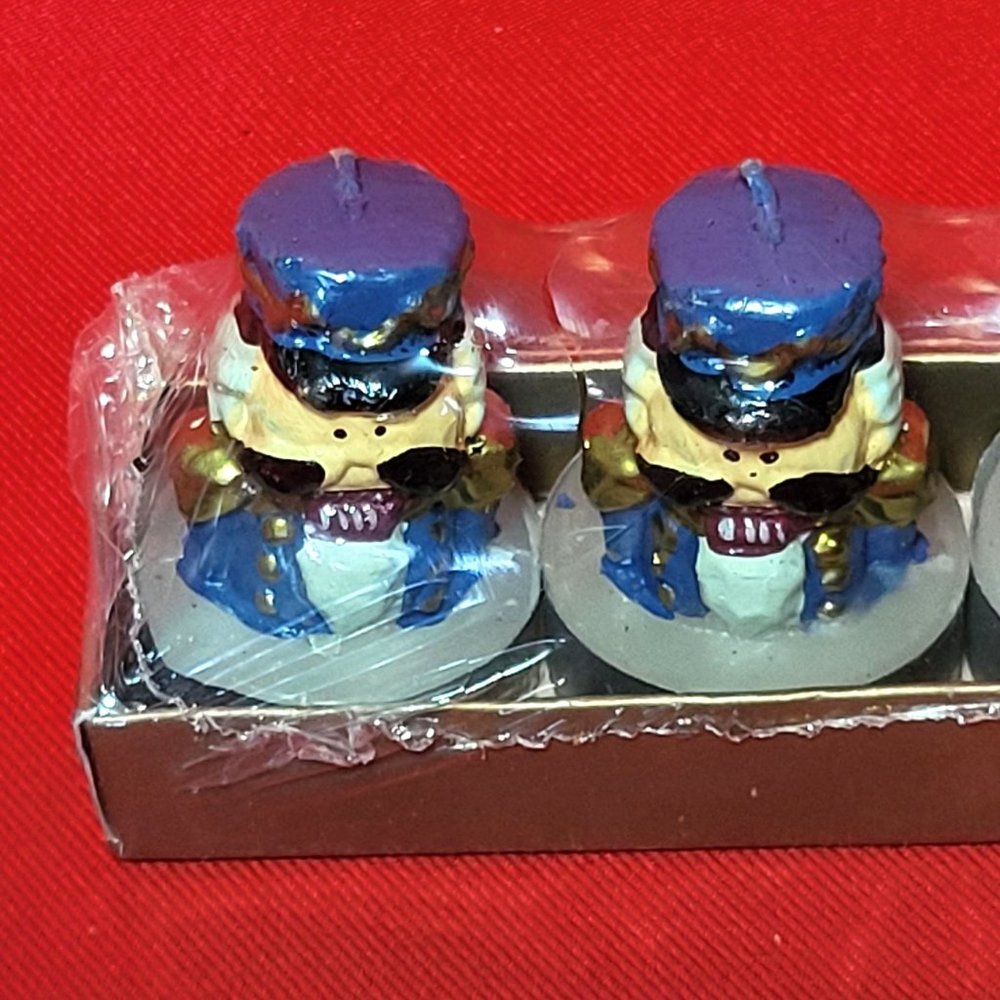 VTG Blue Nutcracker Votive Candles Set of 6 Sealed